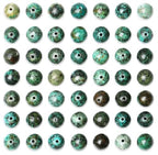 QINJIEJIE 60PCS African Turquoise Stone Beads 8mm Natural Beads Round Loose Gemstone Bead for Bracelet Beading Crystal Jewelry Making DIY Necklace Earrings 0.32" - color: African Turquoise, size: 60PCS
