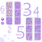 qiipii Light Purple AB Resin Rhinestones for Crafting Violet Flatback Jelly Stones 2mm 3mm 4mm 5mm 6mm Gems Diamonds for Nails Face Eyes Makeup Tumblers Mugs Bottles DIY Crafts Clothes Shoes Phones - color: Light Purple AB