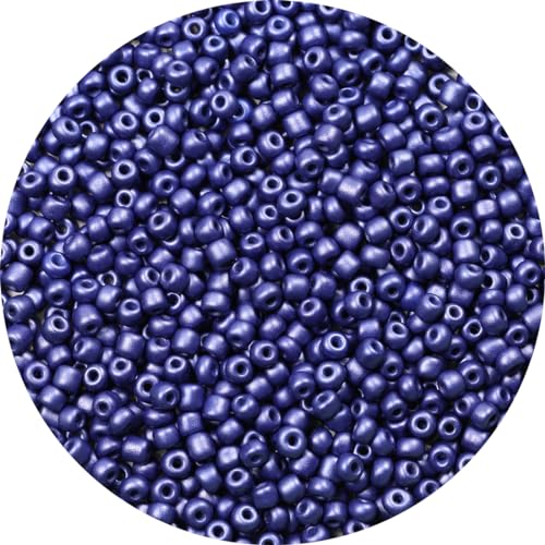 Bala&Fillic Navy Blue Color 4mm Seed Beads About 1200pcs/100Grams in Bag, 6/0 Glass Craft Beads for Making Bracelet and Necklace (Navy Blue) - color: Navy Blue -4mm