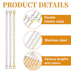 30 Pcs Chain Extension for Necklace 5 Size Bracelet Necklace Extenders for Women Anklet Jewelry Making (10 Gold, 10 Silver, 10 Rose Gold)