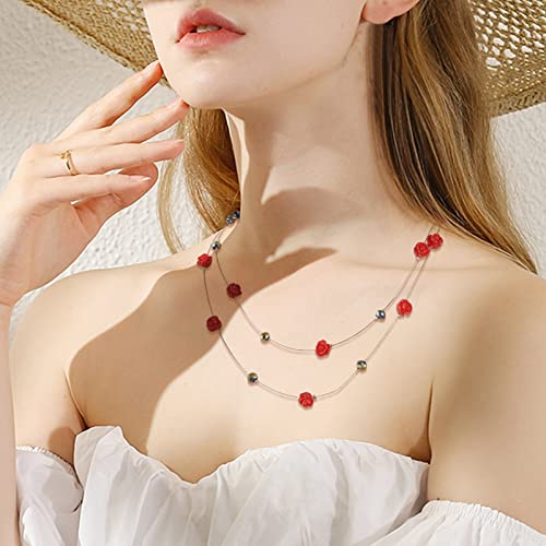 Beadthoven 50pcs Resin Red Rose Flower Beads Halloween Tiny Floral Flat Base Rose Beads Cute Small Plastic Love Flower Spacers for DIY Bracelet Ring Necklace Jewelry Making 9x7mm Hole: 1mm - color: 0Red#9x7mm-50pcs