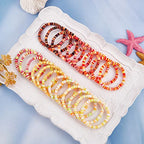 Ornaland Heishi Surfer Bracelets Set Polymer Clay Heishi Beads Stretch Bracelets Multi-Layer Stackable Friendship Bracelets Bohemia Summer Beach Jewelry for Women - color: Yellow