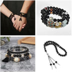 200PCS 8mm Glass Beads for Jewelry Making Soild Black Round Loose Beads for Bracelets DIY Crafts (Black) - color: 0Black