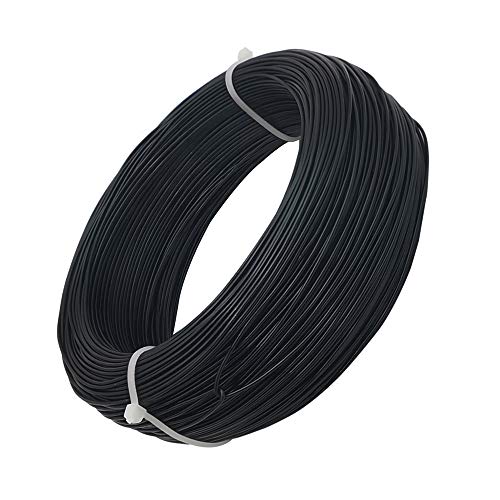 INSPIRELLE 18 Gauge 377 Feet Black Aluminum Craft Wire Bendable Metal Wire for Jewelry Craft Making - color: Black, size: 18 Guage (1.0mm)