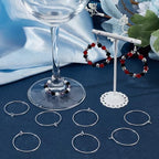 Beebeecraft 1 Box 100Pcs Hoop Ear Wires 316 Stainless Steel Earring Round Loops Findings Wine Glass Charm Rings for Beading Jewelry Making 30mm - color: Silver, size: 30mm