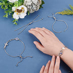 UNICRAFTALE 10 Strand Stainless Steel Adjustable Slider Chain Bracelet Each Side 9"(230mm) Slider Extender Chains with Ball Ends for Jewelry Making - color: Steel Color