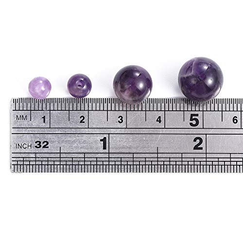 BEADIA Natural Amethyst Crystal Stone Round Loose Semi Gemstone Beads for Jewelry Making 12MM 32PCS - color: Amethyst, size: 12mm