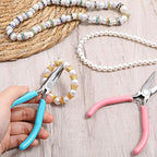 2 Pcs Chain Nose Pliers For Jewelry Making, 4.5 Inch Flat Nose Jewelry Pliers Precision Small Craft Plier for Jewellery Repair, Wire Bending, Object Grasping (Blue Pink) - color: Blue, Pink