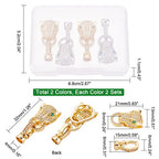 CHGCRAFT 4 pcs 2 Colors Brass Micro Pave Cubic Zirconia Fold Over Clasps Leopard Shaped Animal Fold Over Clasps for Jewelry Making - color: 4 pcs 2 Colors Fold Over Clasps