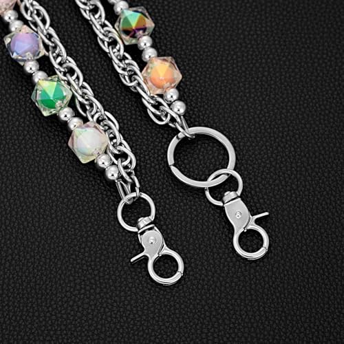 Layered Punk Pants Chain for Men Women, Gothic Hip Hop Jean Chain Wallet Chain Biker Trouser Chain, Goth Emo Fashion Keychain Accessories - color: 2L-Candy Chain
