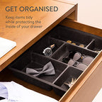 Navaris Felt Drawer Organizer Tray - Tidy Desk Drawers, Office Supplies, Jewelry, Cosmetics, Small Personal Items and Accessories - Black - color: Black