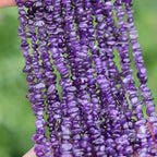 400pcs Natural Chip Stone Beads for Jewelry Making Amethyst 5-8mm Irregular Gemstones Healing Crystal Loose Rocks Bead Hole Drilled for Ring Earrings Necklace Bracelet Making DIY Art Crafts - color: Amethyst (2 Strands-62")