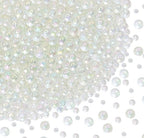UV Resin Bubble Beads Penta Angel 100g 0.4 to 3mm No Hole Round Clear Tiny Miniature Water Droplet Bead Fillers for DIY Shaker Resin Molds Pendant Jewelry Making (Clear)