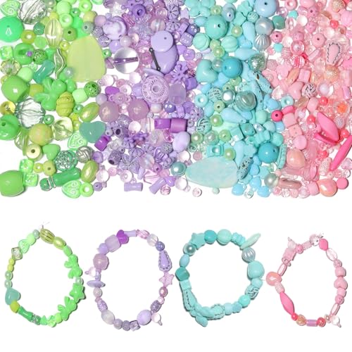 7.5 OZ Assorted Vintage Acrylic Beads for Jewelry Making, Song Xi Unique Flower Rose Czech Beads for Bracelet Earrings, Bohemia Style, Bulk, Arts and Crafts, DIY Holiday Gift (240-260 PCS, Mixed-0) - color: Mixed-0)
