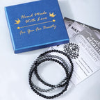 2/3-Pieces 4mm 6mm 8mm Natural Crystal Gemstone – Handmade Reiki Energy Healing Stretch Bracelets Jewelry for Yoga, Meditation, Unisex - color: 3 Pieces (BlackOnyx&Hematite&MatteBlackAgate), size: 4mm