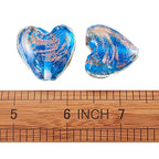 Cheriswelry 10pcs Blue Heart Handmade Goldsans Lampwork Glass Beads Crystal Love Heart Mini Loose Spacer Beads Charms 28x28mm 2mm Hole for DIY Earring Bracelet Necklace Jewelry Making - color: Heart-Blue