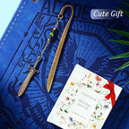 Vintage Dagger Sword Pendant Brass Metal Hook Bookmark with Bead Chain,Handmade Bookmarks for Reading Women,Men,Book Lovers,Girls,Teens,Teachers and Students - style: Dagger
