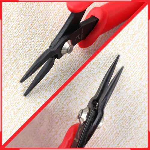 GOLD DEE 5.5" Needle Nose Pliers Mini Chain Nose Pliers Short-Nose Pliers Micro Precision Pliers Flat Smooth Jaws Mini Jewelry Pliers Jewellery Making Tool For Bending Wire Open and Close Jump Rings - style: Long-Nose Pliers