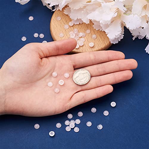 Crafans 50Pcs 6mm Half Round Gemstone Cabochons Natural Rose Quartz Flat Back Stone Cabochons Domes No Hole Healing Power Stone Chakra Crystal Beads for Jewelry Making - color: Rose Quartz, size: 6mm
