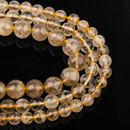 Natural Crystal Beads Golden Rutilated Quartz 8mm Polished Round Smooth Gemstone Beads for Jewelry Making Adults 15 Inch(Golden Rutilated Quartz,8mm) - color: Golden Rutilated Quartz, size: 8mm