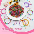 Amaney 1000 Pieces 6x9mm Mixed Colors Glitter Transparent Mix Plastic Pony Beads - color: 1000Glitter