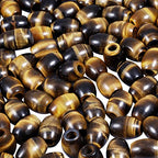SUNYIK Tiger's Eye Stone Large Hole (5mm) Barrel Rondelle Loose Charms European Bead fits Bracelet,Jewelry Makings Pack of 20 - color: Brown-Tiger's Eye Stone, size: 16x5mm