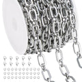 Jabogrii 9.8 Feet Silver Paperclip Chain for Jewelry Making Stainless Steel Oval Link Chain Spool Handmade Jewelry Findings - color: Paperclip Silver