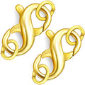 Dailyacc S925 Double Opening Lobster Clasp Sterling Silver and Gold Necklace Bracelet Extender Clasps and Closures for DIY Jewelry - color: Gold 2PCS, size: 11mm × 6.5mm