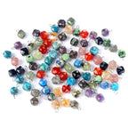 LE SKY 20 Pcs Square Stone Pendants Faceted Chic Natural Healing Crystal Charms Gemstone Beads for Jewelry Making Necklace DIY