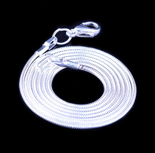 Snake Chain Necklace White Brightening 24pcs 925 Silver Plated 1.2mm DIY Shining Link with Lobster Clasps for Jewelry Making (16 inch, Shining White Brightening) - size: 16 inch
