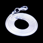 Snake Chain Necklace White Brightening 24pcs 925 Silver Plated 1.2mm DIY Shining Link with Lobster Clasps for Jewelry Making (24inch, Shining White Brightening) - size: 24inch