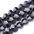Cheriswelry 100pcs Black Heart Glass Beads 14mm Transparent Faceted Crystal Mini Loose Spacer Love Heart Beads for DIY Earring Bracelet Necklace Jewelry Making - color: Black