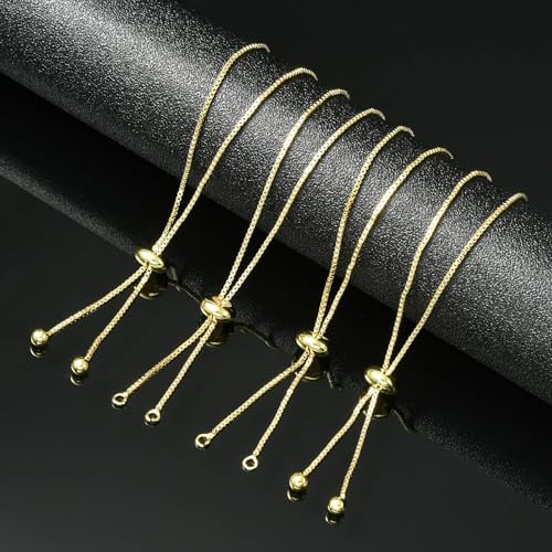 DanLingJewelry 20pcs Adjustable Slider Bracelet Slider Extender Chains with Ball Ends for Jewelry Making DIY 8 Inches(220mm) G - color: StyleⅡ-20 pcs-Golden