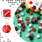 Ferreve 90 Piece Acrylic Dice Beads 10mm Dice Beads Bulk, Casino Games Birthday Party Supplies, Jewelry Making, Bracelet Necklaces Lanyard DIY Handicrafts(Red, Black, White) - color: Red, Black, White