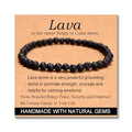 MASSIVE BEADS Handmade Yoga Stretch Elastic Bracelet Natural Stone Crystal Healing Power Energy Gifts for Unisex Adult 4mm 6mm 8mm 10mm - color: Black Lava(Calm), size: 4mm