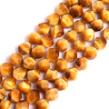 GEM-Inside Natural 12mm Gold Yellow Tiger Eyes Gemstone Loose Beads Faceted Cambay Crystal Energy Stone Power for Jewelry Making 15" - color: Gold Yellow Tiger Eye, size: 12mm