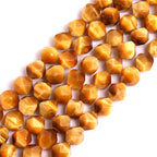 GEM-Inside Natural 12mm Gold Yellow Tiger Eyes Gemstone Loose Beads Faceted Cambay Crystal Energy Stone Power for Jewelry Making 15" - color: Gold Yellow Tiger Eye, size: 12mm