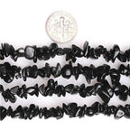 HAAMIIQII 5-8mm Natural Black Agate Chips Beads Irregular Chip Stone Loose Gemstone Beads for Jewelry Making Strand 30 Inch - color: Black Agate
