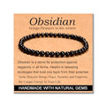MASSIVE BEADS Handmade Yoga Stretch Elastic Bracelet Natural Stone Crystal Healing Power Energy Gifts for Unisex Adult 4mm 6mm 8mm 10mm - color: Black Obsidian(Pleasure), size: 4mm