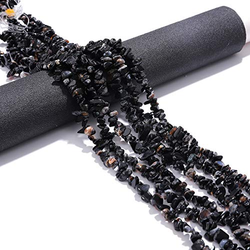 BEADIA Irregular Natural Black Onyx Stone Loose Semi Gemstone Beads for Jewelry Making 5-8mm 80cm - color: Black Onyx, size: 5-8mm 80cm