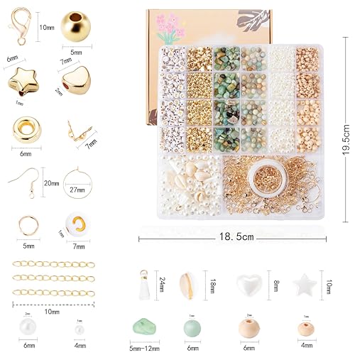 Xylise Jewelry Making Supplies Kit Natural Stone Beads for Irregular Natural Stone with for DIY Craft Bracelet Necklace Earrings for Adults (Amazonian) - color: Amazonian