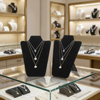 KUKUVR 2Pcs Black Velvet Necklace Bust Display Stand, Jewelry Pendants Chain Holder Stand, Necklace Display Board for Retail Vendor Booth & Selling (Medium 10.6 * 7.6inch) - size: Medium 10.6*7.6inch