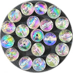Mixed Lots Shiny AB Color Acrylic Bead DIY Beading Hairband Bracelets Necklace Craft Embelishment (Clear AB) - color: Clear AB