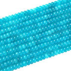76pcs 5x8mm Natural Stone Blue Amazonite Jade Rondelle Spacer Loose Beads Abacus Disk Stone Round Loose Gemstone Beads for Jewelry Making DIY Bracelet Necklace - color: Blue Amazonite Jade, size: 5x8mm Abacus Disk