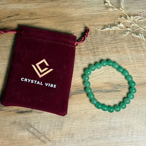 Crystal Vibe 8mm Beaded Bracelets For Women Men - Healing Crystal Bracelet - Adjustable Size - color: Aventurine