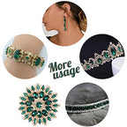 qiipii 4080Pcs Emerald Green Nail Rhinestones K9 Glass Crystal Flat Back Rhinestones Nail Charms Stones Multi Shapes Big Gems Round Beads Nail Art Diamonds jewels for Nails Face Eyes Makeup Crafts DIY - color: Emerald Green, size: A Set