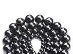 Bymitel 90 pcs Natural Genuine Real Round Loose Stone Beads Gemstone Spacers for Charm DIY Jewelry Making 15.5" per Strand 4mm (Black Tourmaline, 4mm) - color: Black Tourmaline, size: 4mm