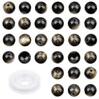 4mm 200pcs Natural Stone Round Beads Golden Obsidian Genuine Stone Beading Loose Gemstone DIY Charm Smooth Beads for Bracelets Necklaces Earrings Hole Size 1mm (Golden Obsidian 4mm) - color: Golden Obsidian, size: 4mm