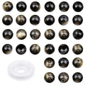4mm 200pcs Natural Stone Round Beads Golden Obsidian Genuine Stone Beading Loose Gemstone DIY Charm Smooth Beads for Bracelets Necklaces Earrings Hole Size 1mm (Golden Obsidian 4mm) - color: Golden Obsidian, size: 4mm