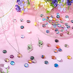 100Pcs/Set Flat Round Transparent Glass Cabochons with Pattern Eye Flatback Glass Dome Flatback Cab Beads for Photo Cameo Jewelry Making Necklace Ring DIY Crafts 12x4mm Random Mixed - color: 100Pcs-12x4mm-Random